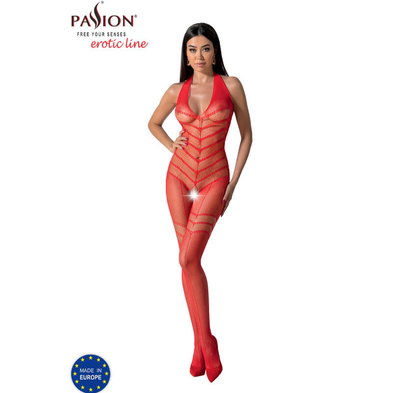 PASSION WOMAN BODYSTOCKINGS Bs100 Bodystocking Rouge Taille Unique — vue alternative