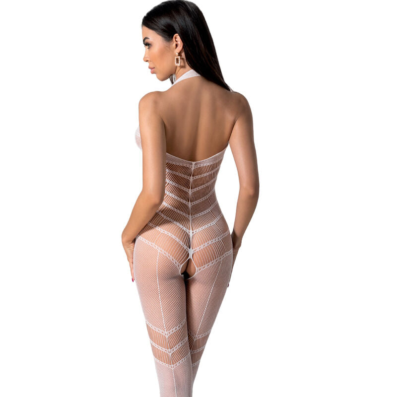 PASSION WOMAN BODYSTOCKINGS Bodystocking Blanc Bs100 Taille Unique — vue détaillée