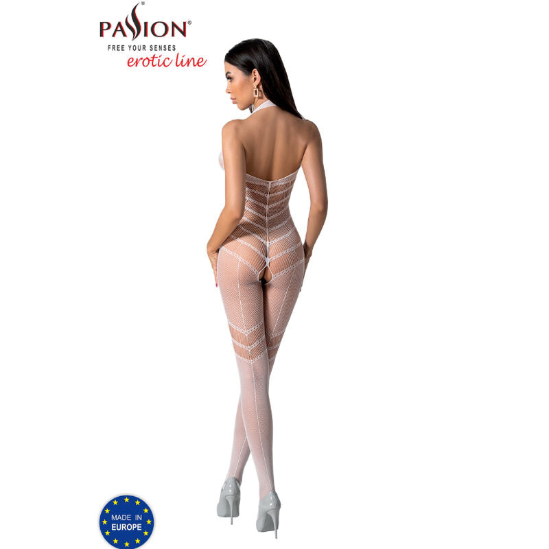 PASSION WOMAN BODYSTOCKINGS Bodystocking Blanc Bs100 Taille Unique — vue arrière