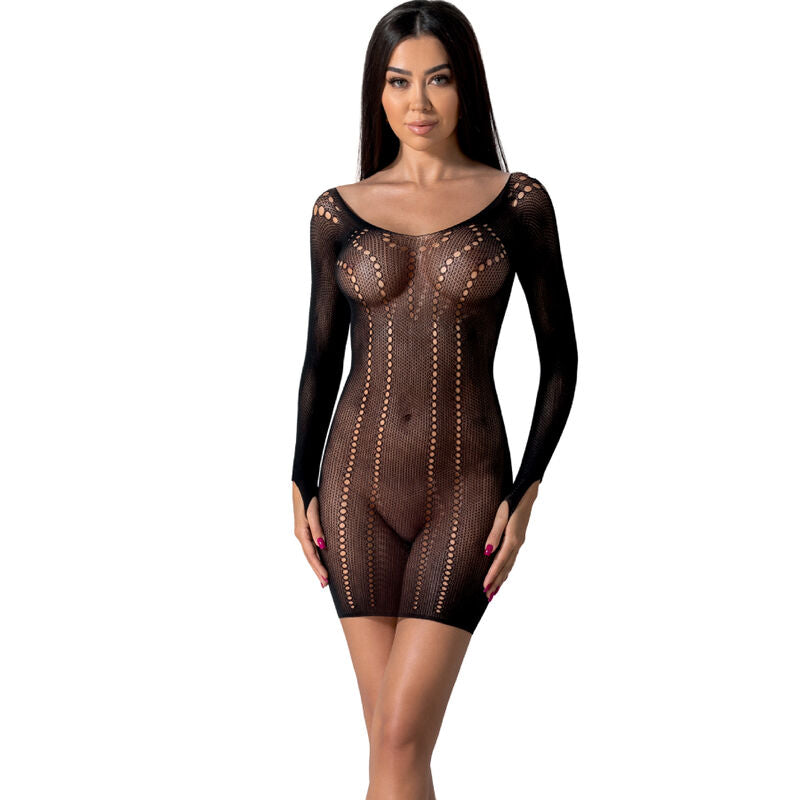 PASSION WOMAN BODYSTOCKINGS Bs101 Bodystocking Noir Taille Unique - Aura Intime