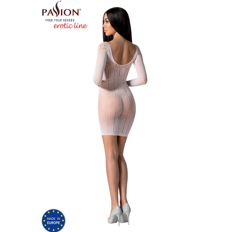 PASSION WOMAN BODYSTOCKINGS Bs101 Bodystocking Blanc Taille Unique — vue arrière
