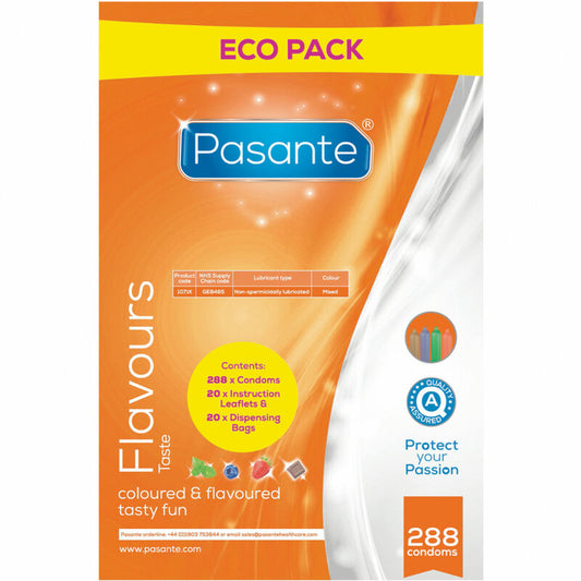 PASANTE Préservatifs Eco Pack Saveurs Sac 288 Unités - Aura Intime