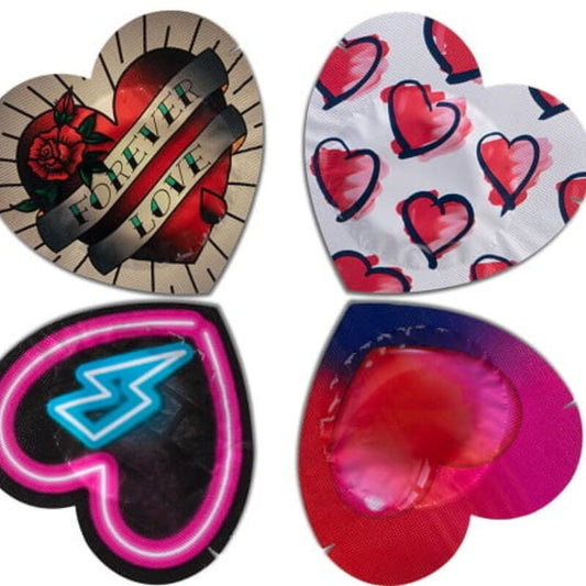 PASANTE Préservatifs Forme Coeur Rouge Sac 144 Unités - Aura Intime