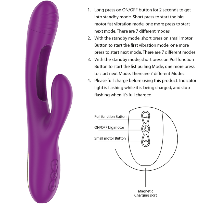 INTENSE HIGH TECH Apolo Vibrateur Multifonction Rechargeable 7 Vibrations L... — accessoires inclus