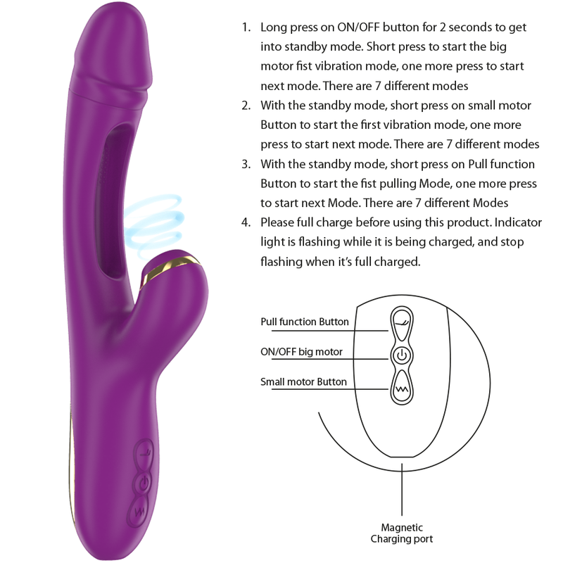 INTENSE HIGH TECH Ateneo Vibrateur Multifonction Rechargeable 7 Vibrations ... — accessoires inclus