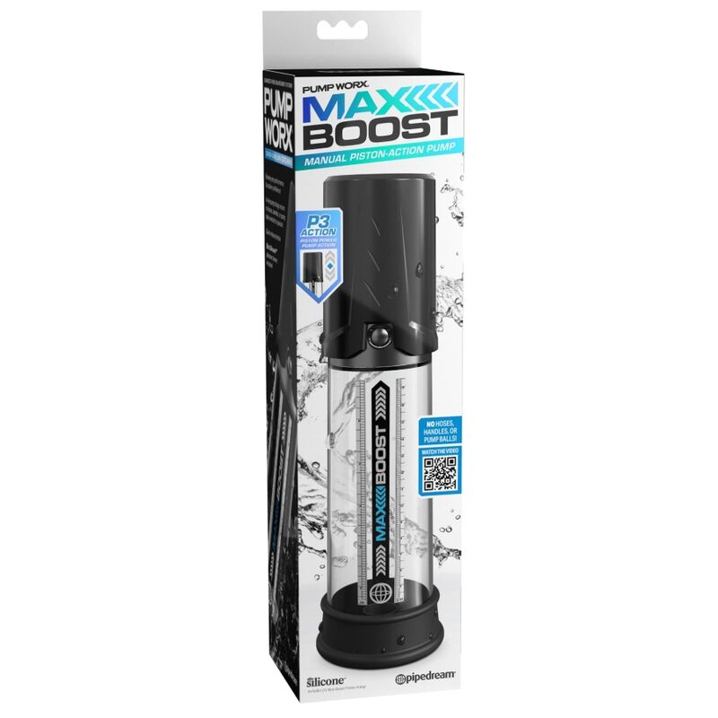 PUMP WORX Max Boost Noir — accessoires inclus
