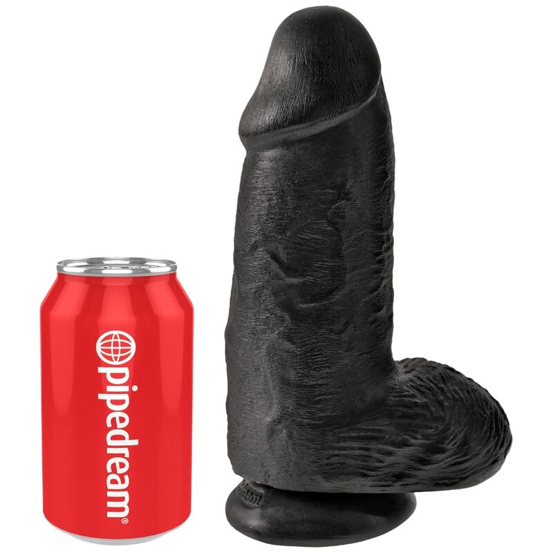 KING COCK PÉNIS RÉALISTE CHUBBY 23 CM NOIR — accessoires inclus