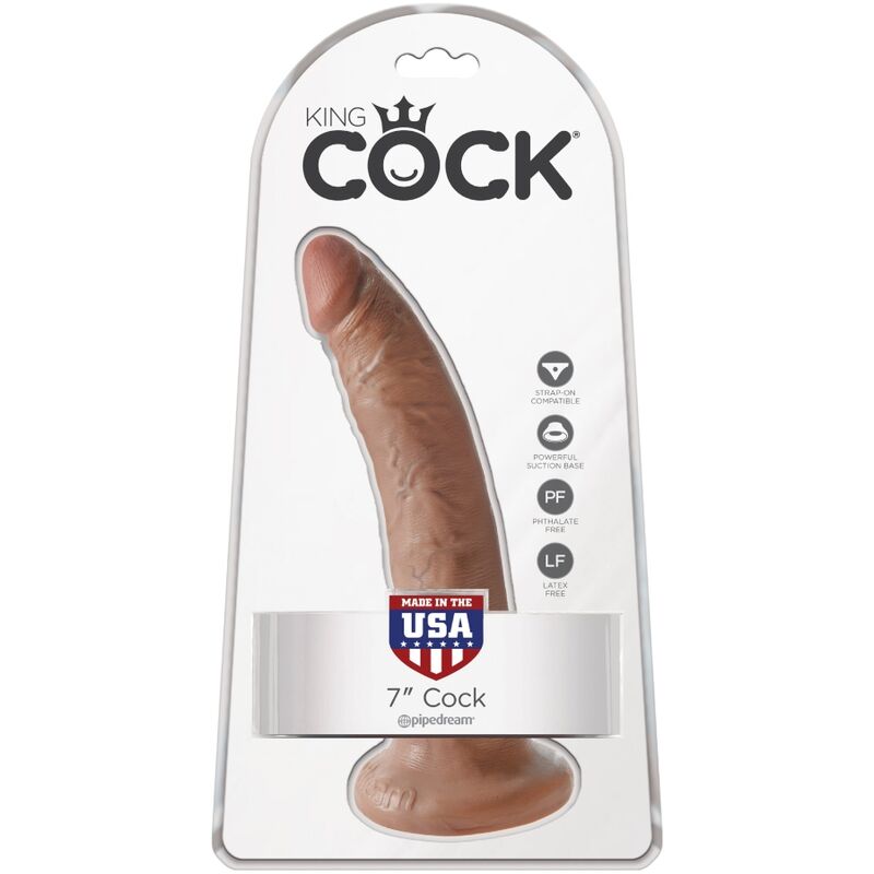 KING COCK - Pénis Réaliste 17.5 Cm Caramel