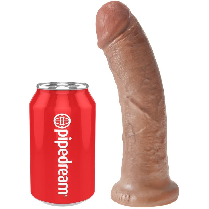 KING COCK PÉNIS RÉALISTE 19.5 CM CARAMEL — accessoires inclus