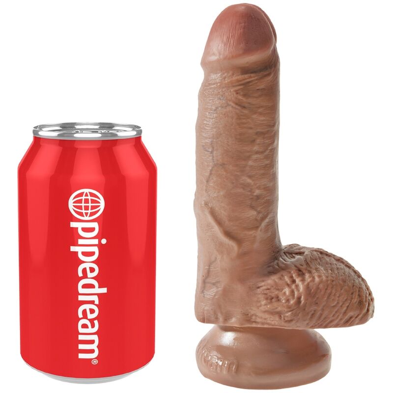 KING COCK PÉNIS RÉALISTE BOULES 13.2 CM CARAMEL — accessoires inclus