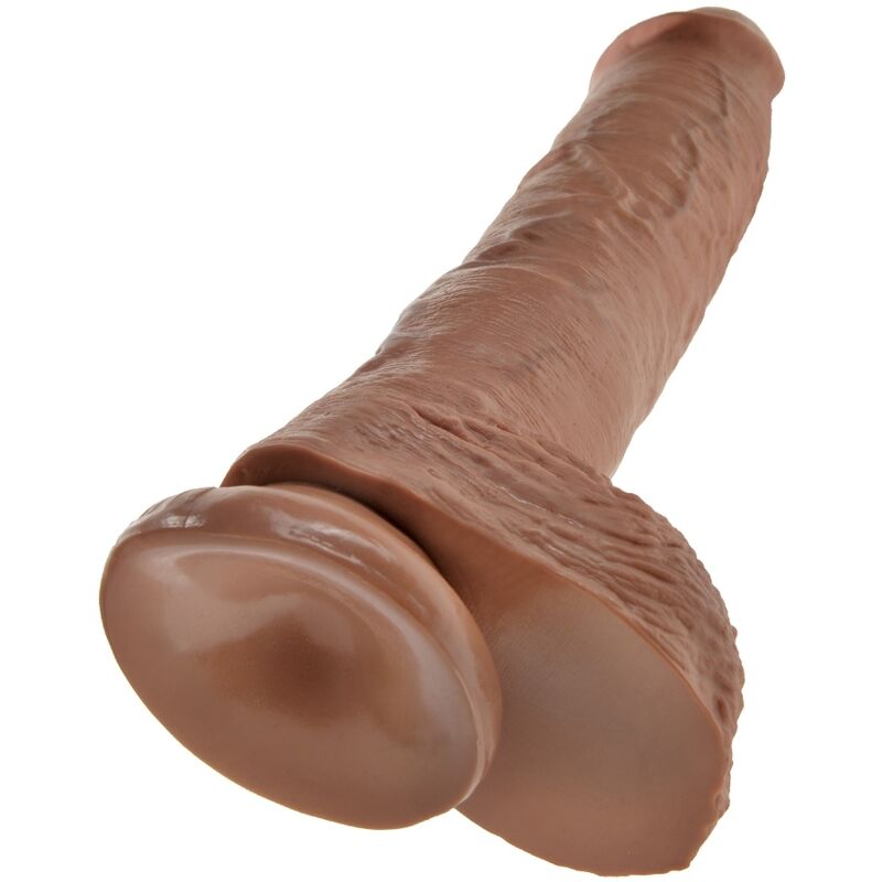 KING COCK - Pénis Réaliste Avec Boules 19.8 Cm Caramel