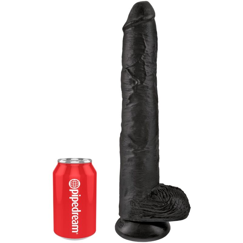 KING COCK PÉNIS RÉALISTE BOULES 30.5 CM NOIR — accessoires inclus