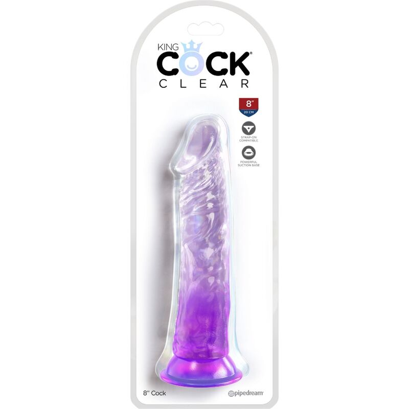 KING COCK CLEAR PÉNIS RÉALISTE 19.7 CM VIOLET — vue détaillée