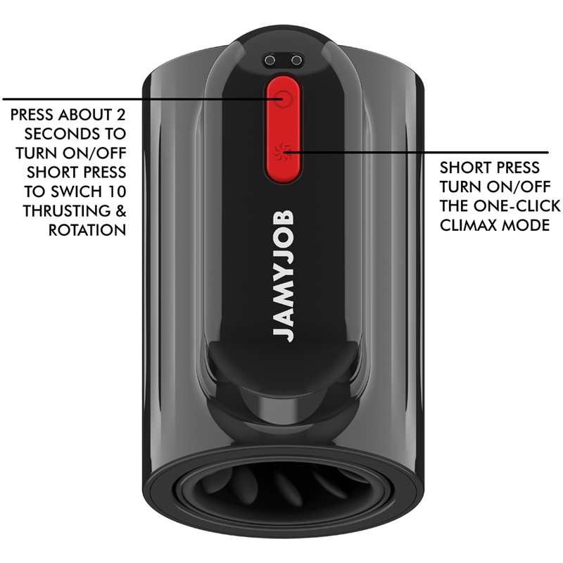 JAMYJOB Masturbateur Vortex Rotation Tech Turbo Mode — accessoires inclus