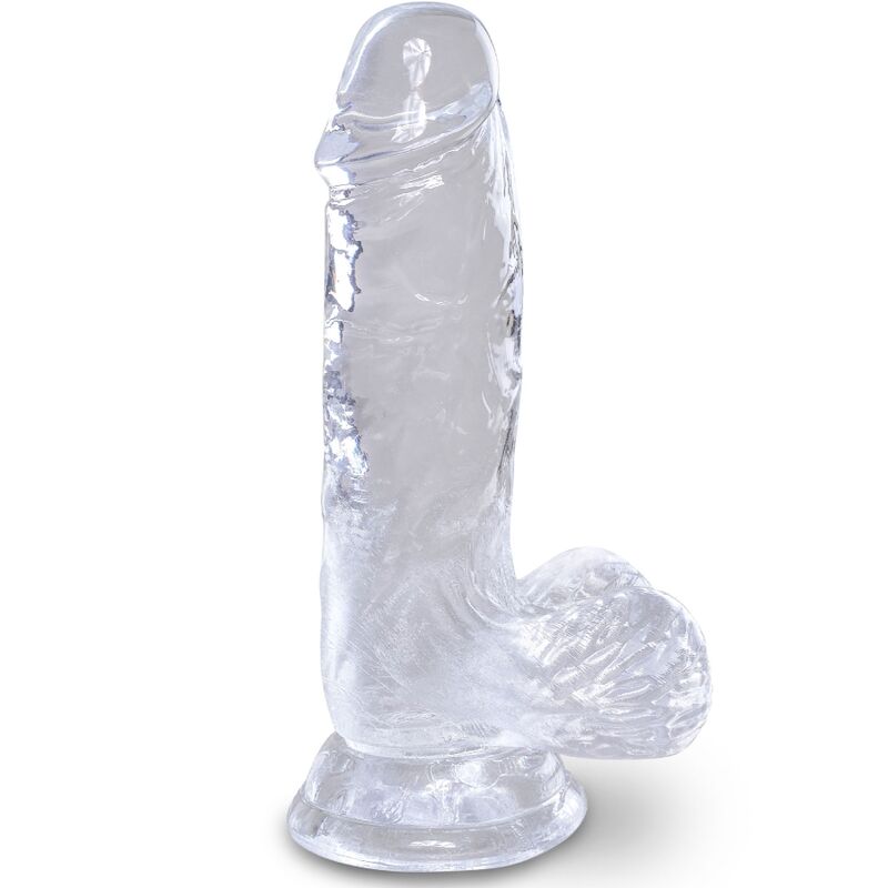 KING COCK - Clear Pénis Réaliste Avec Boules 10.1 Cm Transparent