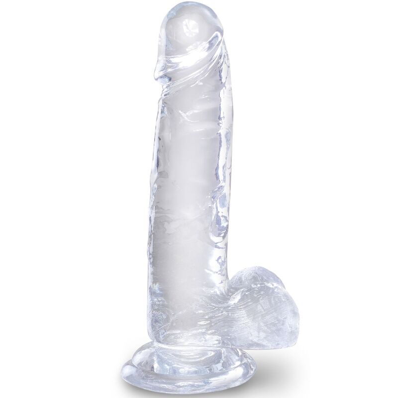 KING COCK CLEAR PÉNIS RÉALISTE BOULES 15.2 CM TRANSPARENT - Aura Intime