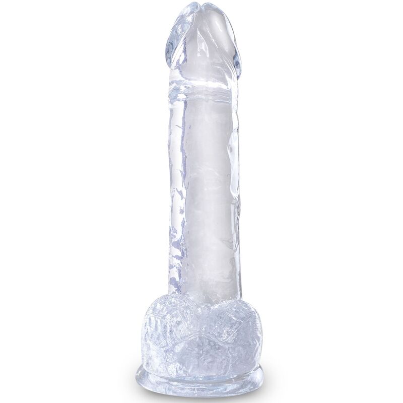 KING COCK CLEAR PÉNIS RÉALISTE BOULES 15.2 CM TRANSPARENT — vue détaillée