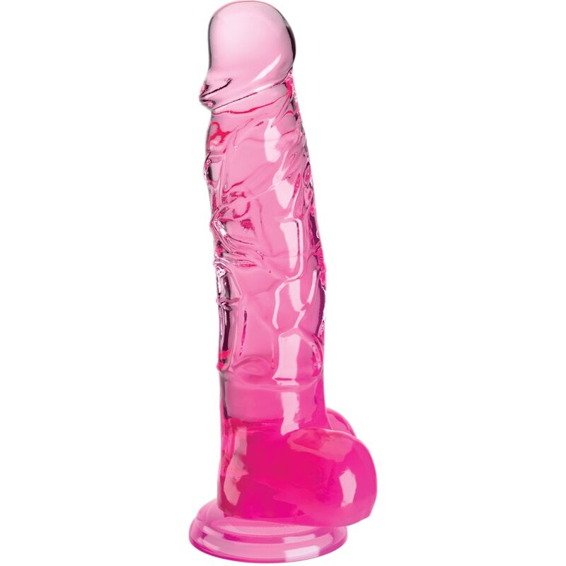 KING COCK CLEAR PÉNIS RÉALISTE BOULES 16.5 CM ROSE - Aura Intime