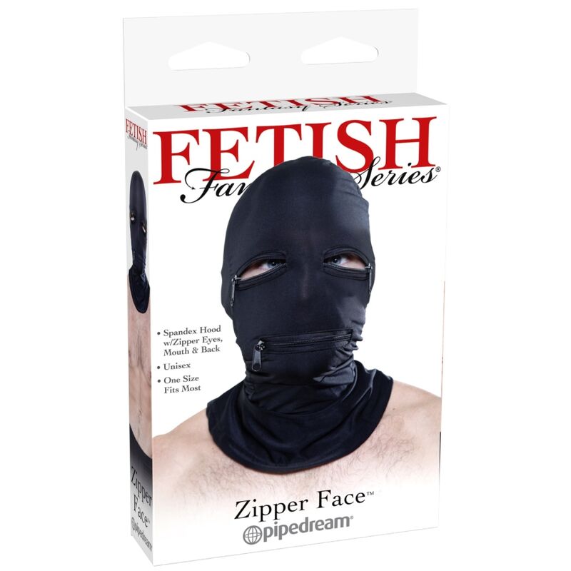 FETISH FANTASY SERIES Capuche Fermeture Éclair Noire — vue détaillée