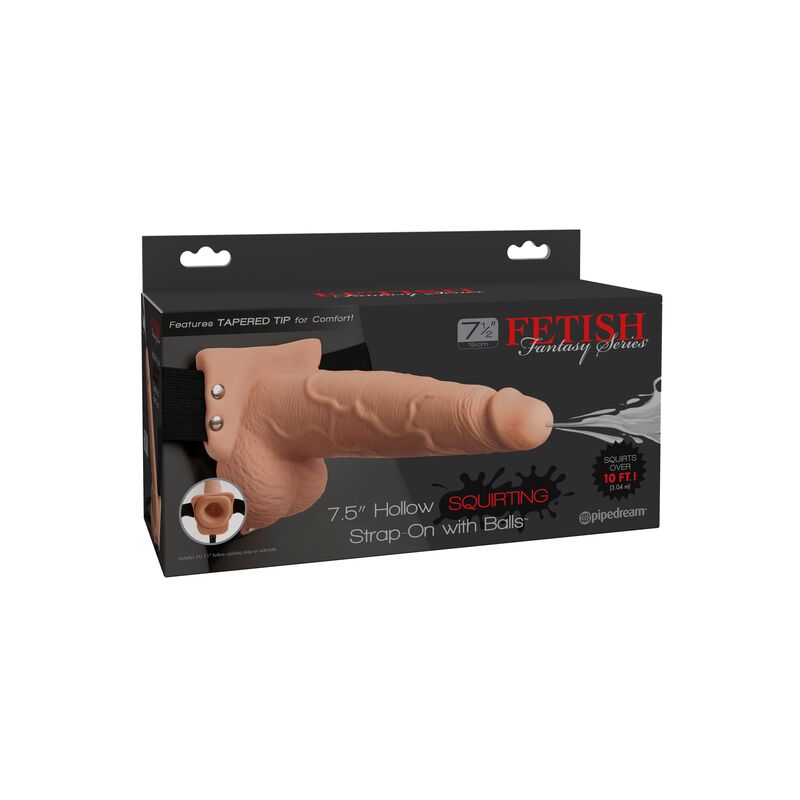 FETISH FANTASY SERIES HARNAIS RÉGLABLE PÉNIS RÉALISTE BALLES ÉJACULANTES 19 CM — accessoires inclus