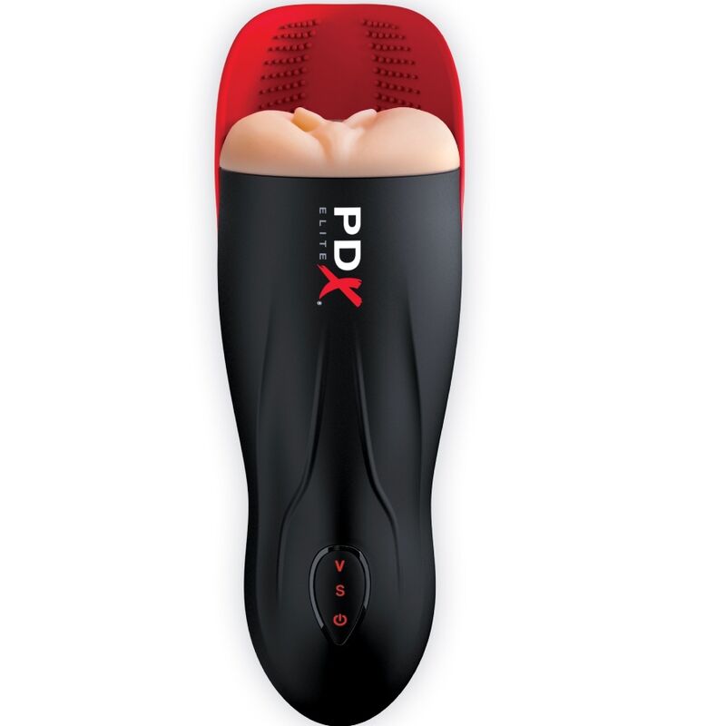 PDX ELITE STROKER FUCK-O-MATIC VAGIN DOUBLE VIBRATION PÉNIS TESTICULES — vue détaillée