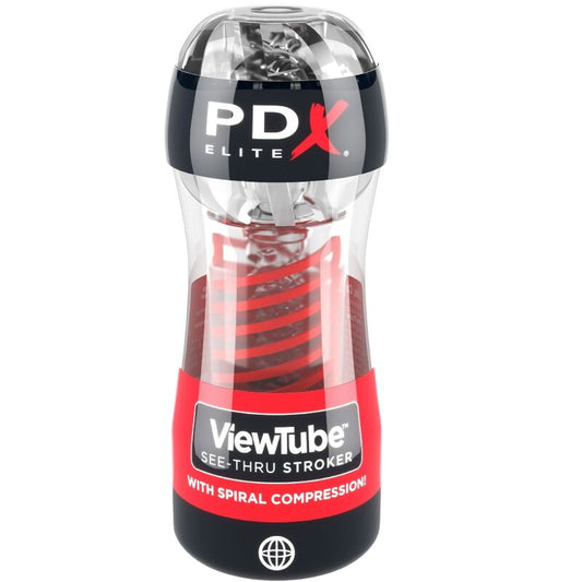 PDX ELITE STROKER VIEWTUBE 2 SPIRALE COMPRESSION TRANSPARENT - Aura Intime