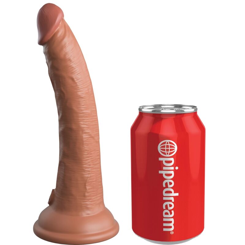 KING COCK ELITE GODE RÉALISTE SILICONE 17.8 CM CARAMEL - Aura Intime
