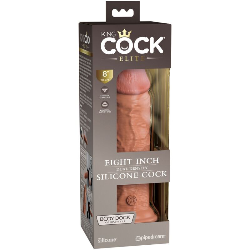 KING COCK - Elite Gode Réaliste En Silicone 20.3 Cm Caramel