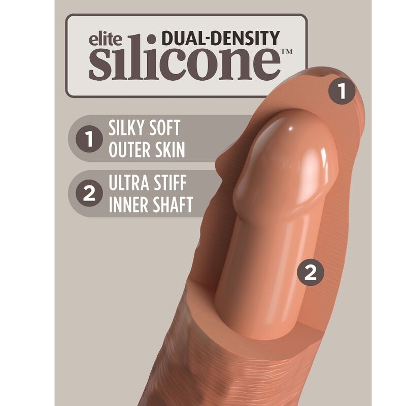 KING COCK ELITE GODE RÉALISTE SILICONE 20.3 CM CARAMEL — vue arrière