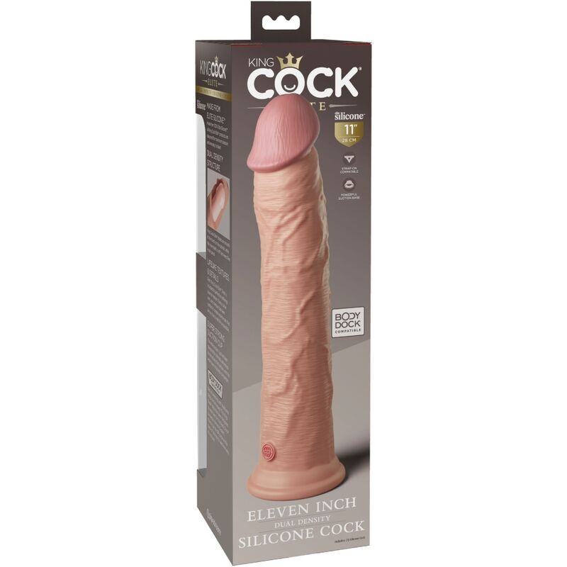 KING COCK ELITE GODE RÉALISTE SILICONE 28 CM — accessoires inclus