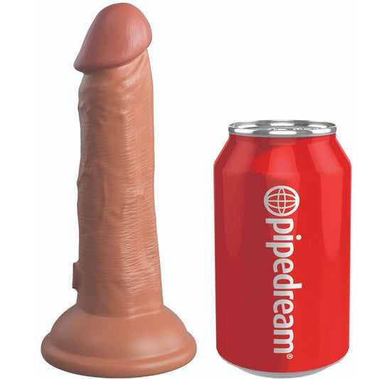 KING COCK - Elite Gode Réaliste Vibrant & Silicone 15.2 Cm Caramel