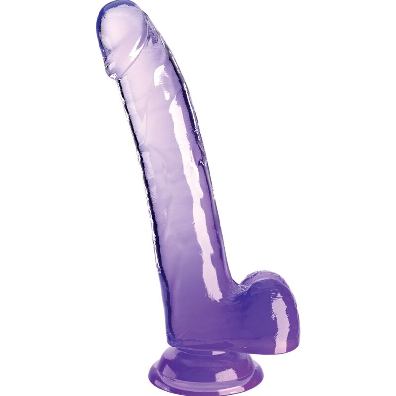KING COCK CLEAR GODE TESTICULES 20.3 CM VIOLET - Aura Intime