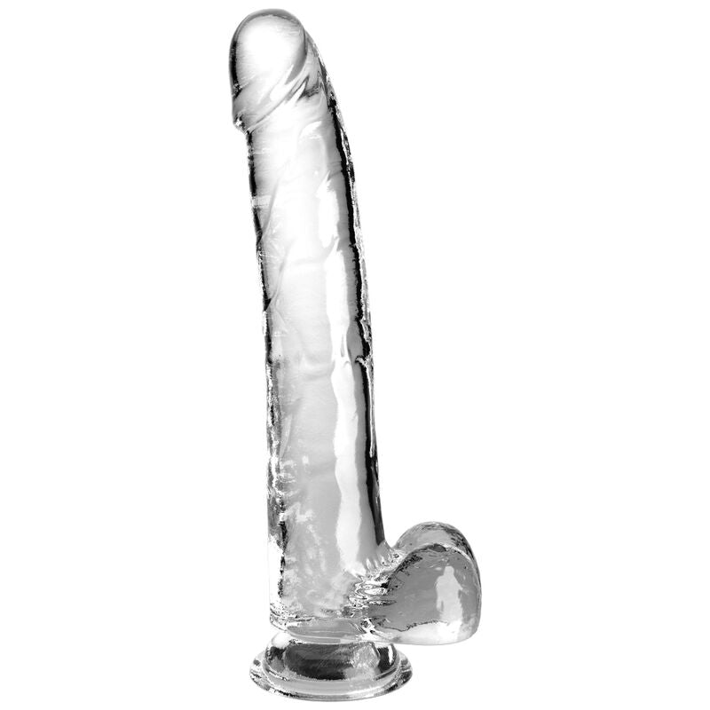 KING COCK CLEAR GODE TESTICULES 24.8 CM TRANSPARENT - Aura Intime