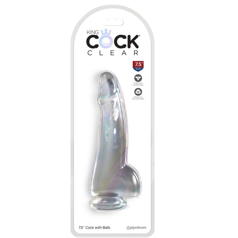 KING COCK CLEAR GODE TESTICULES 15.2 CM TRANSPARENT — vue détaillée