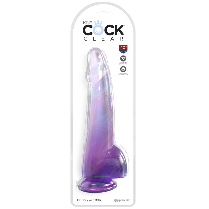 KING COCK - Clear Dick Balls 19 cm Violet