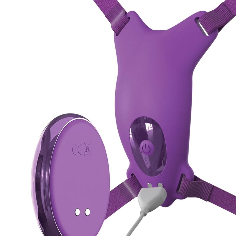 FANTASY FOR HER HARNAIS PAPILLON VIBRANT, RECHARGEABLE & TÉLÉCOMMANDE VIOLET — vue arrière