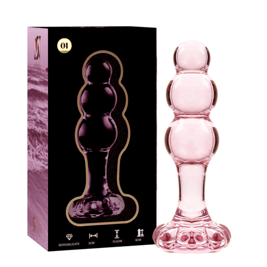 NEBULA SERIES BY IBIZA Modèle 1 Plug Anal Verre Borosilicate Rose 10.5 Cm -O- 3 Cm - Aura Intime