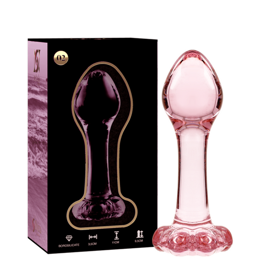 NEBULA SERIES BY IBIZA Plug Anal Modèle 2 Verre Borosilicate Rose 11 Cm -O- 3.5 Cm - Aura Intime