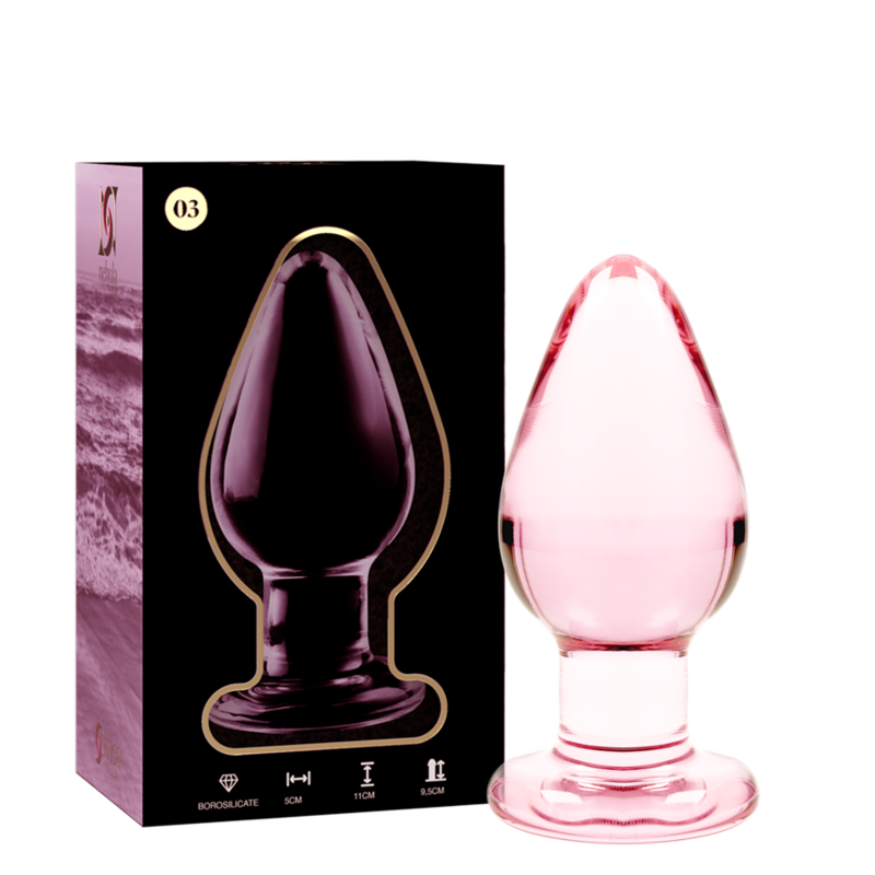 NEBULA SERIES BY IBIZA Plug Anal Modèle 3 Verre Borosilicate Rose 11 Cm -O- 5 Cm - Aura Intime