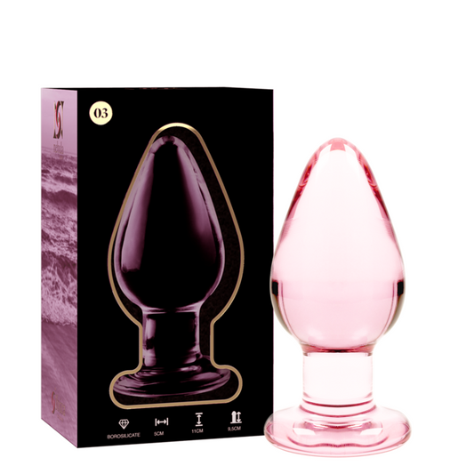 NEBULA SERIES BY IBIZA Plug Anal Modèle 3 Verre Borosilicate Rose 11 Cm -O- 5 Cm - Aura Intime