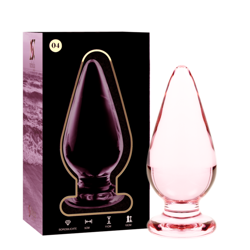 NEBULA SERIES BY IBIZA Plug Anal Modèle 4 Verre Borosilicate Rose 11 Cm -O- 5 Cm - Aura Intime