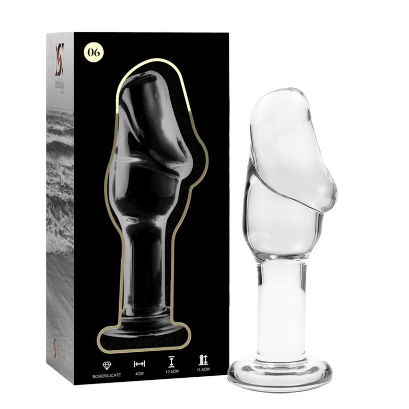 NEBULA SERIES BY IBIZA Plug Anal Modèle 6 Verre Borosilicate Clair 12.5 Cm -O- 4 Cm - Aura Intime