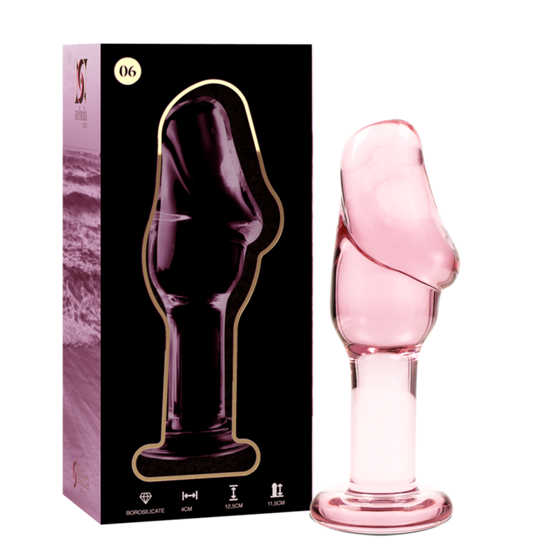 NEBULA SERIES BY IBIZA Plug Anal Modèle 6 Verre Borosilicate Rose 12.5 Cm -O- 4 Cm - Aura Intime
