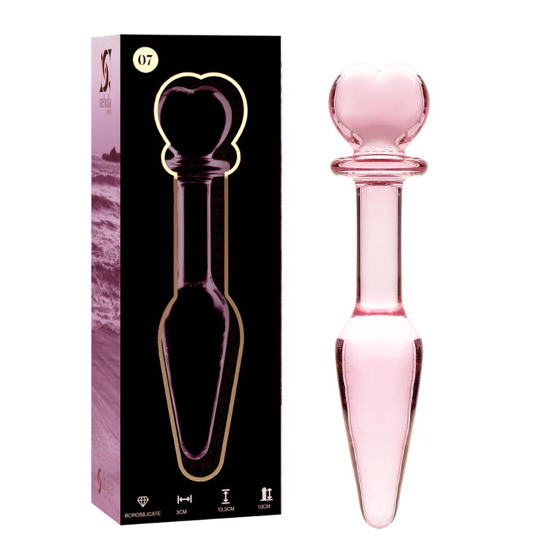 NEBULA SERIES BY IBIZA Plug Anal Modèle 7 Verre Borosilicate Rose 13.5 Cm -O- 3 Cm - Aura Intime