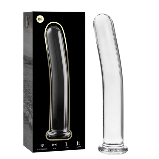 NEBULA SERIES BY IBIZA Modèle 8 Gode Verre Borosilicate Clair 14.5 Cm -O- 2 Cm - Aura Intime