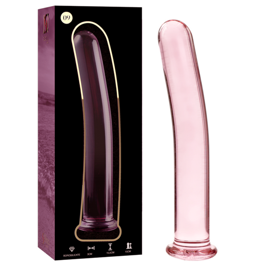 NEBULA SERIES BY IBIZA Modèle 9 Gode Verre Borosilicate Rose 15.5 Cm -O- 2.5 Cm - Aura Intime