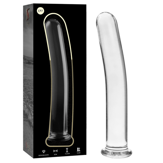 NEBULA SERIES BY IBIZA Modèle 9 Gode Verre Borosilicate Clair 15.5 Cm -O- 2.5 Cm - Aura Intime