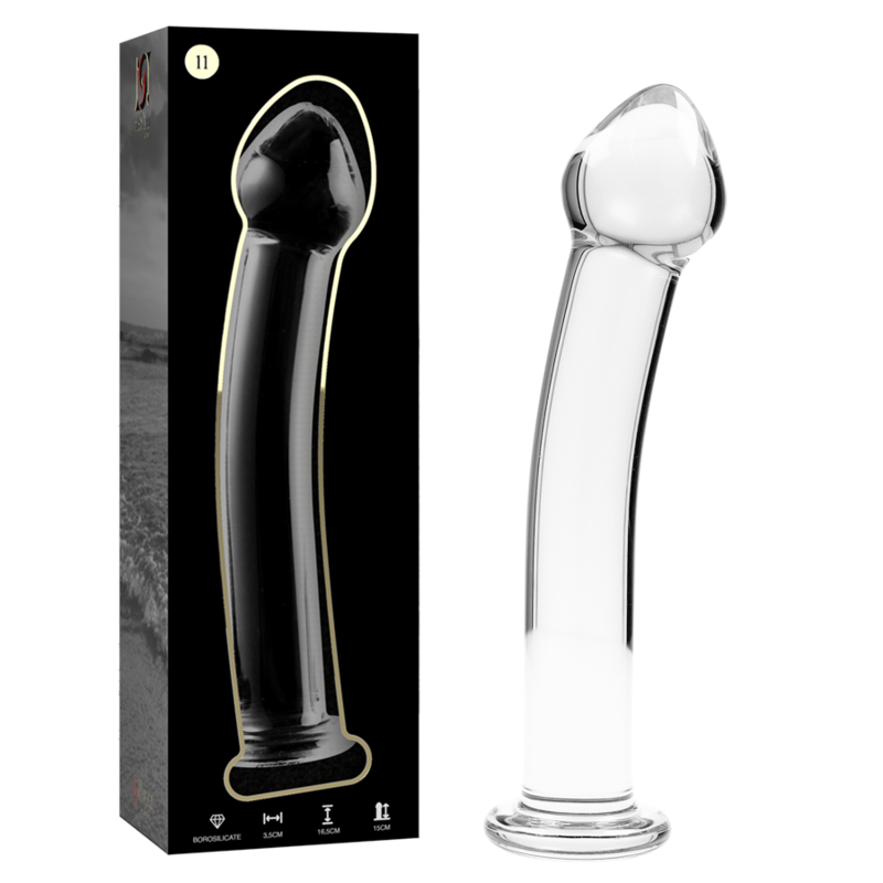 NEBULA SERIES BY IBIZA Modèle 11 Gode Verre Borosilicate Clair 16 Cm -O- 3 Cm - Aura Intime