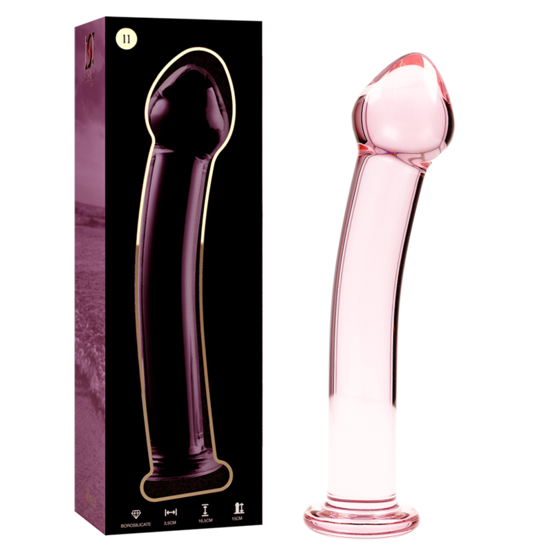 NEBULA SERIES BY IBIZA Modèle 11 Gode Verre Borosilicate Rose 16 Cm -O- 3 Cm - Aura Intime