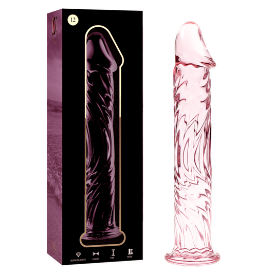 NEBULA SERIES BY IBIZA Modèle 12 Gode Verre Borosilicate Rose 17 Cm -O- 3.5 Cm - Aura Intime